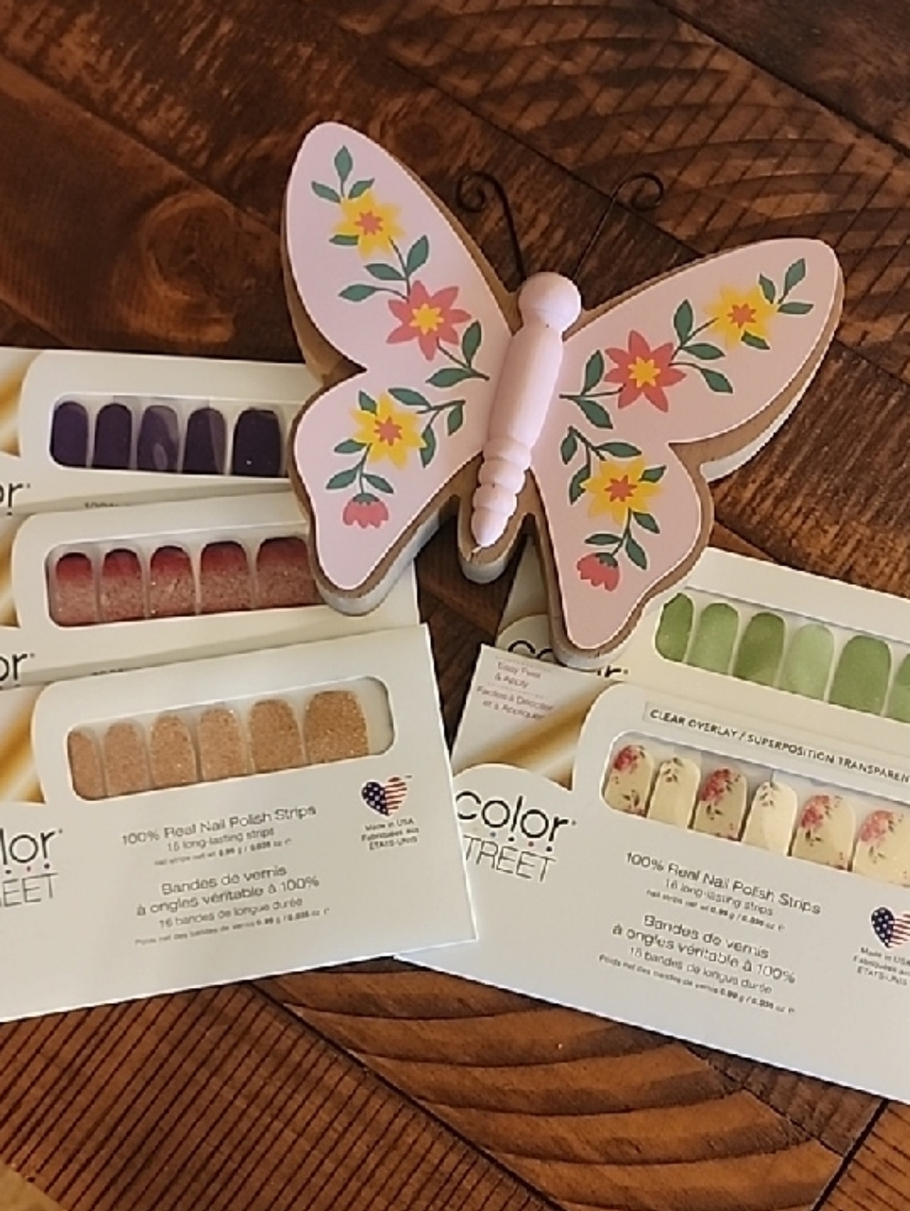 Color Street Press-On Nail Strips – Purple, Pink Floral, Green, Gold, Blush